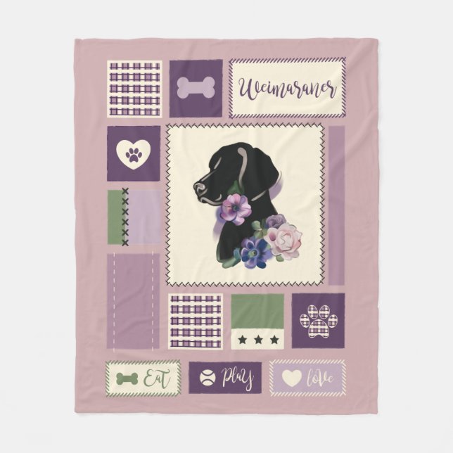 Weimaraner filt| Medel Fleecefilt (Framsidan)