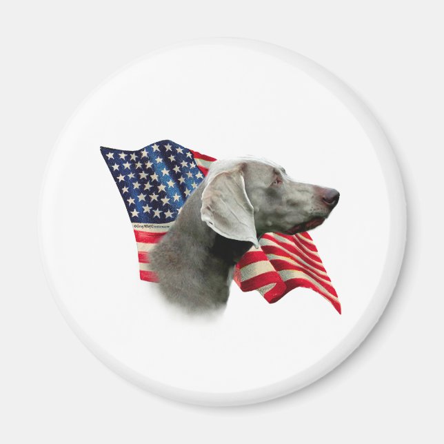 Weimaraner Flagga Magnet (Framsidan)