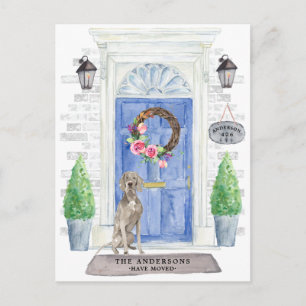 Weimaraner Flytta Announement Postcard Vykort