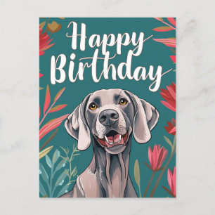 Weimaraner födelsedag vykort