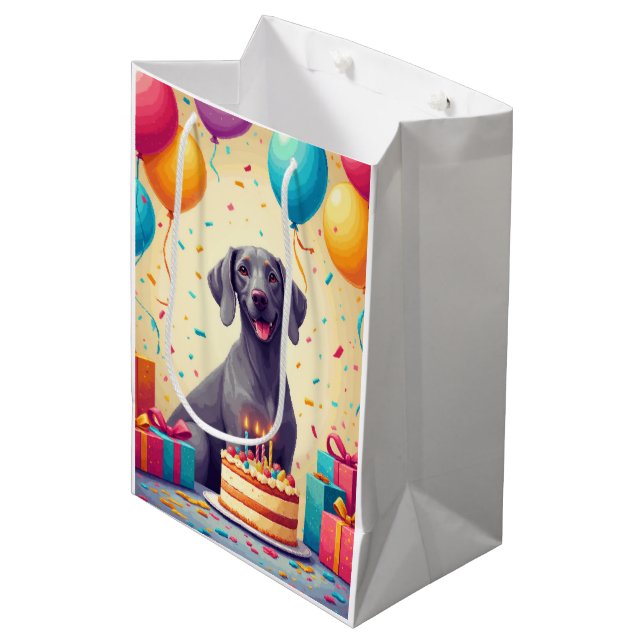 Weimaraner Födelsedagsfirande (Framsidan Vinklad)