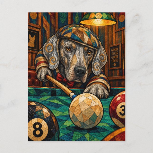 Weimaraner, Geometriskt mosaik Vykort (Framsida)