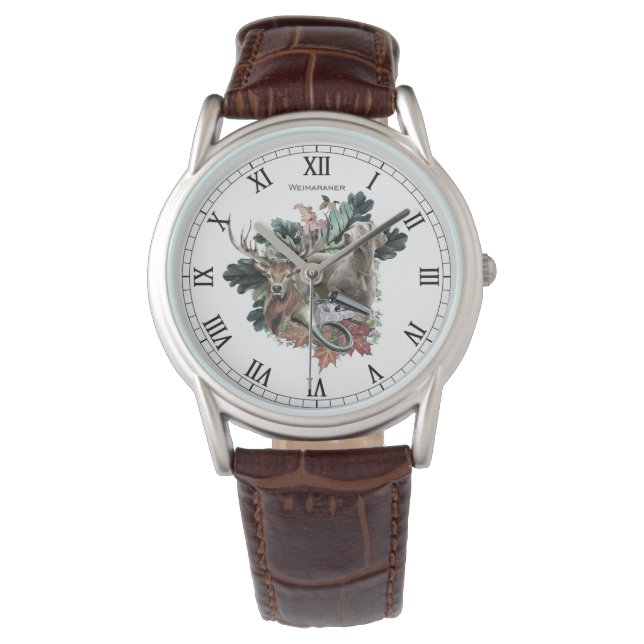 Weimaraner, "Grått Ghost" Armbandsur (Framsida)