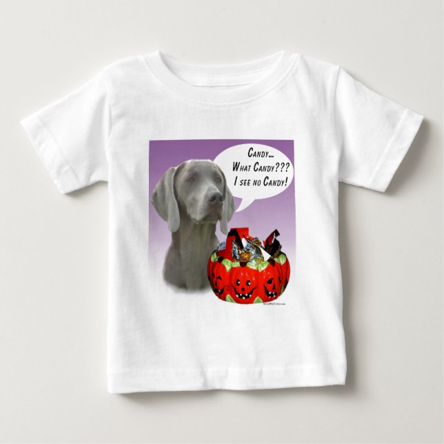 Weimaraner Halloween Candy T-shirt (Framsida)