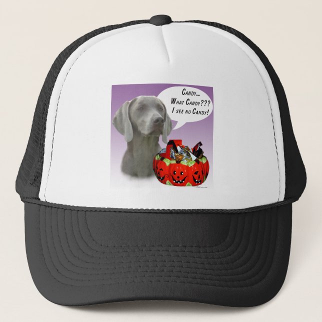 Weimaraner Halloween Candy Truckerkeps (Framsida)