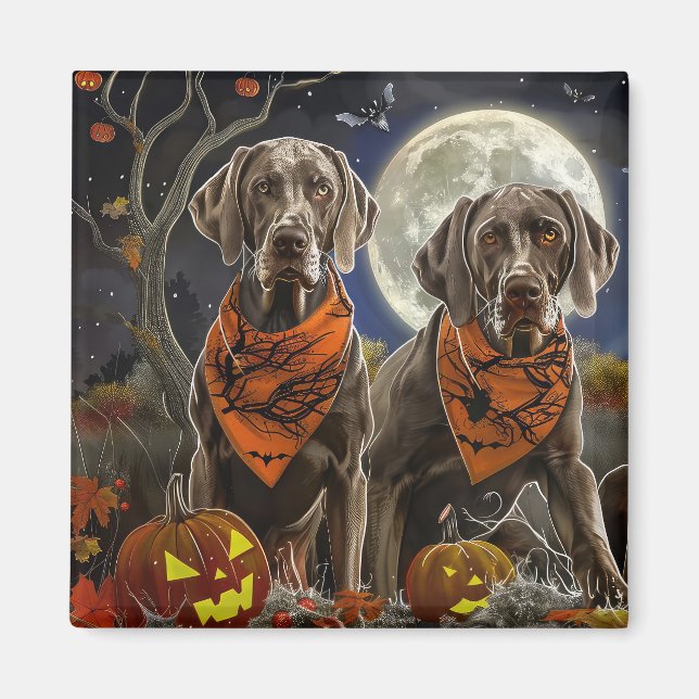 Weimaraner Halloween Spooky Magnet (Framsidan)