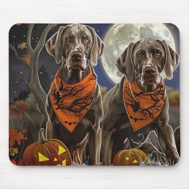 Weimaraner Halloween Spooky Musmatta (Framsidan)