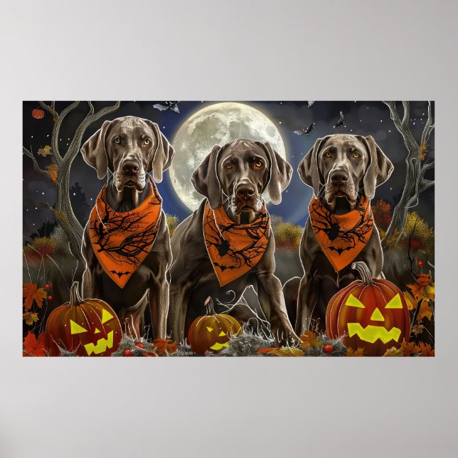 Weimaraner Halloween Spooky Poster (Framsidan)