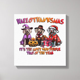 Weimaraner Halloween Thanksgiving jul Överdimensio Canvastryck