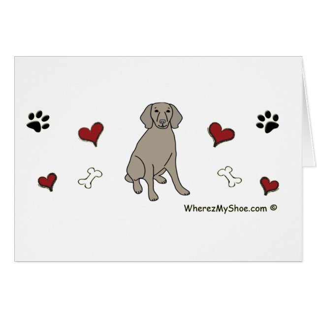 Weimaraner Hälsningskort (Framsidan Horizontal)