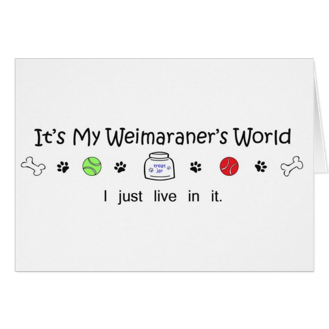 Weimaraner Hälsningskort (Framsidan Horizontal)