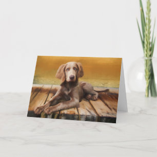 Weimaraner-hälsningskort (Långhårig) Kort