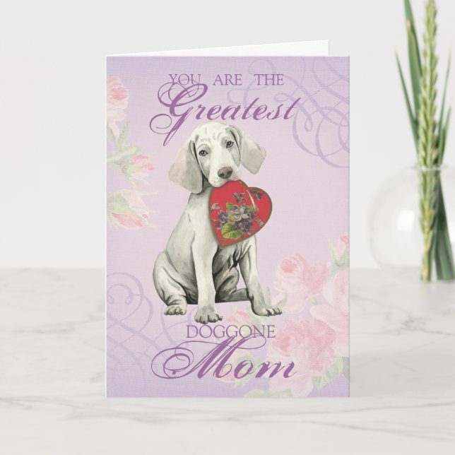 Weimaraner Heart Mamma Kort (Framsida)
