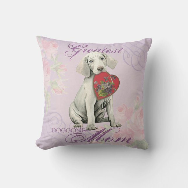 Weimaraner Heart Mamma Kudde (Framsida)