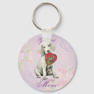 Weimaraner Heart Mamma Nyckelring