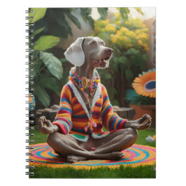 Weimaraner Hippie Meditation Session Zen Garden Anteckningsbok