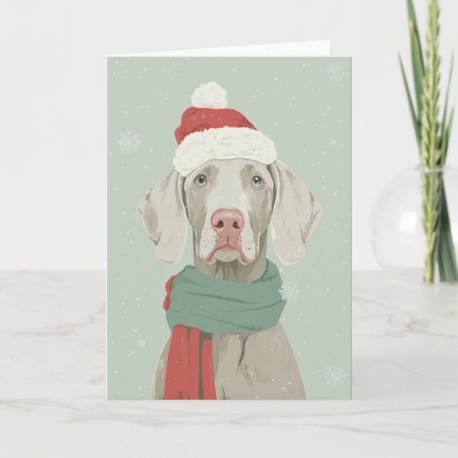 Weimaraner Holiday Greeting Kort (Framsida)