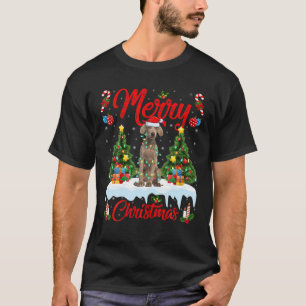 Weimaraner Hund älskare Lighting Santa Hat Weimar T Shirt
