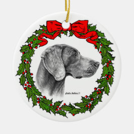 Weimaraner Hund Art by Glenda S. Harlan Julgransprydnad Keramik
