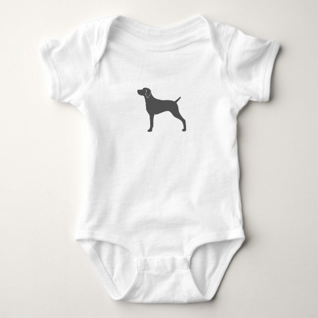 Weimaraner Hund aveln Silhouette T-shirt (Framsida)