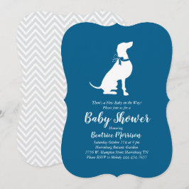 Weimaraner Hund Baby Shower Boy Blue Inbjudningar