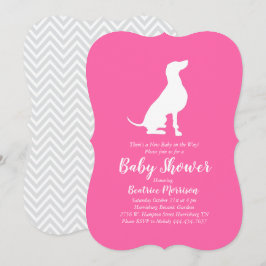 Weimaraner Hund Baby Shower Girl Rosa Inbjudningar