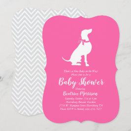 Weimaraner Hund Baby Shower Girl Rosa Inbjudningar