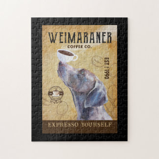 Weimaraner Hund Coffee Company Canvas Pussel