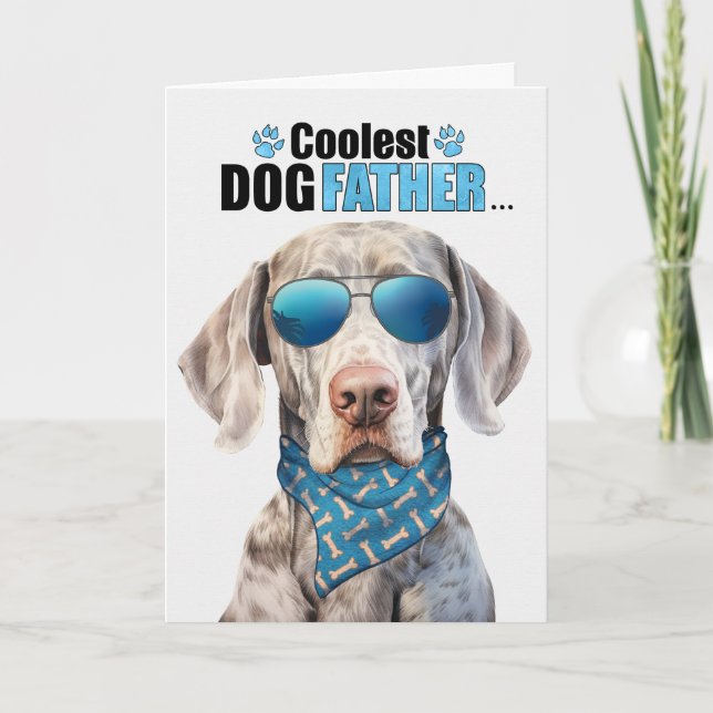 Weimaraner Hund Coolest Pappa Fars dag Helgkort (Framsida)