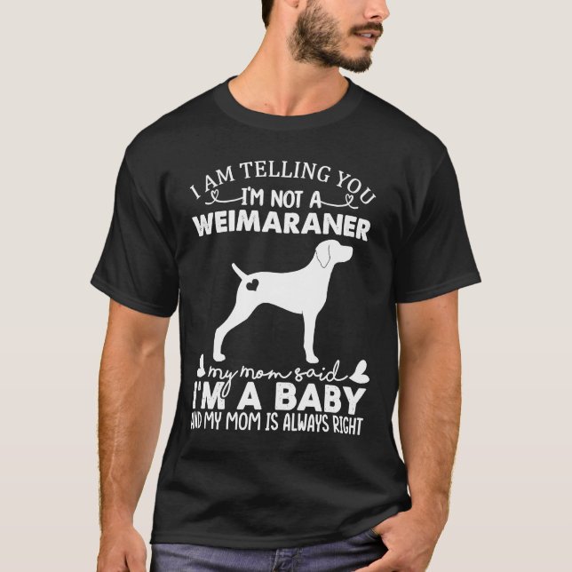 Weimaraner Hund för kvinnor Mamma Mamma Baby Hund T Shirt (Framsida)