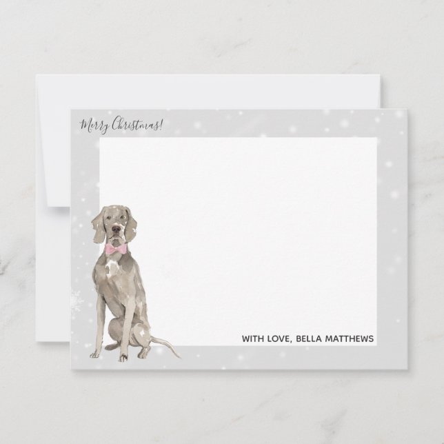 Weimaraner Hund Hem för helgdagar jul Anteckningskort (Framsida)