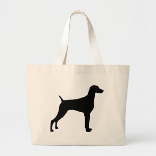 Weimaraner hund (i svart) jumbo tygkasse