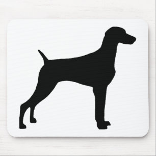 Weimaraner hund (i svart) musmatta
