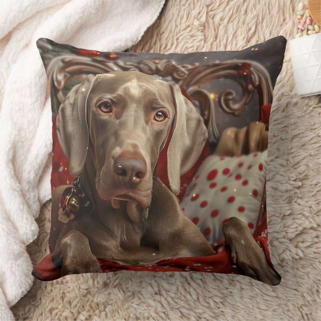 Weimaraner Hund Jul Festlig Kudde (Filt)