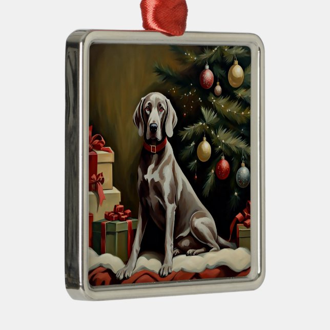 Weimaraner hund jul julgransprydnad metall (Höger)