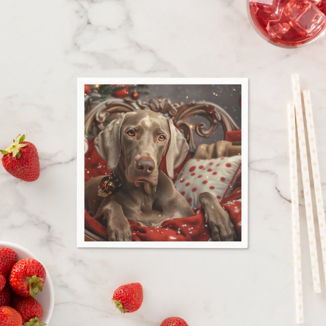 Weimaraner Hund jul - julhelg Pappersservett (Insitu)