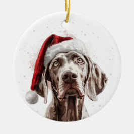 Weimaraner Hund Jul Personlig Julgransprydnad Keramik