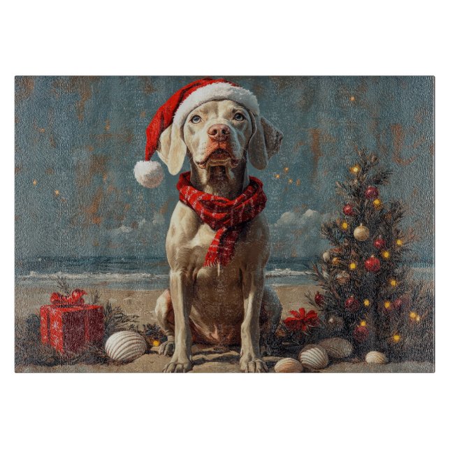 Weimaraner Hund Jul Vintage Strand (Framsidan)
