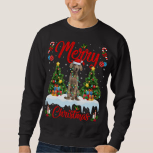 Weimaraner Hund Julafton Träd Ljus Santa Weimarane Lång Ärmad Tröja