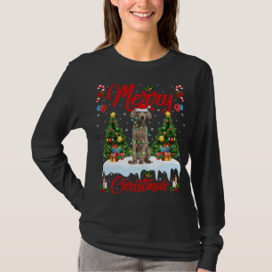 Weimaraner Hund Julafton Träd Ljus Santa Weimarane T Shirt