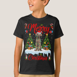 Weimaraner Hund Julafton Träd Ljus Santa Weimarane T Shirt