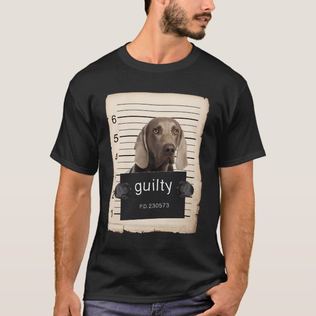Weimaraner Hund Mugg Shot Bad Hund T Shirt (Framsida)