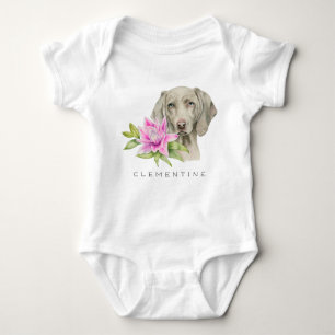 Weimaraner hund- och liljavattenfärg   tillfogar t shirt