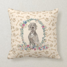 Weimaraner Hund Paw Print & Blommigt Cute