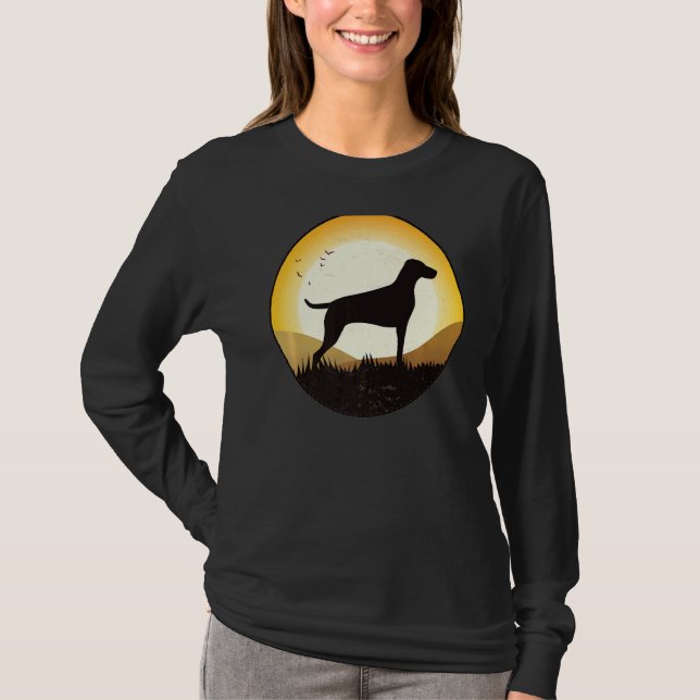 Weimaraner Hund Retro 3 T Shirt (Framsida)