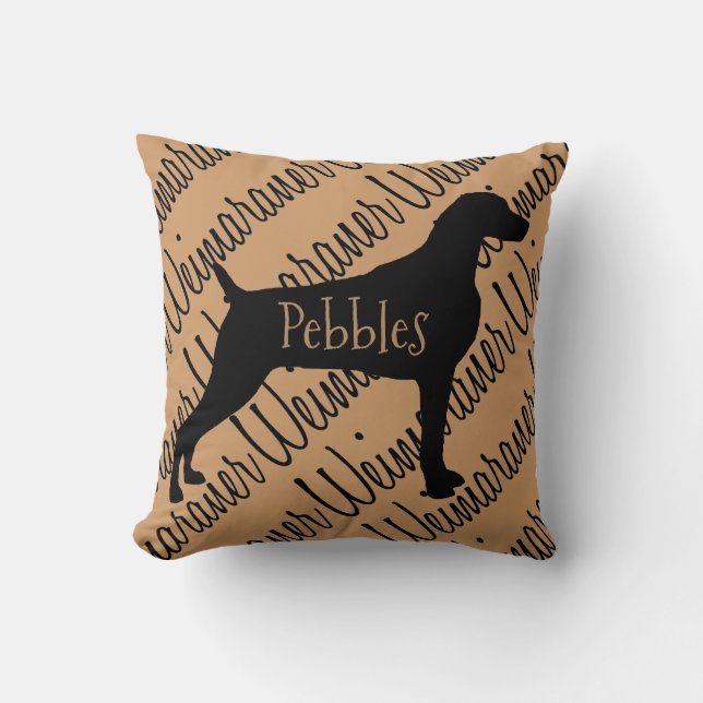 Weimaraner Hund Silhouette Anpassningsbar Pillow Kudde (Framsida)