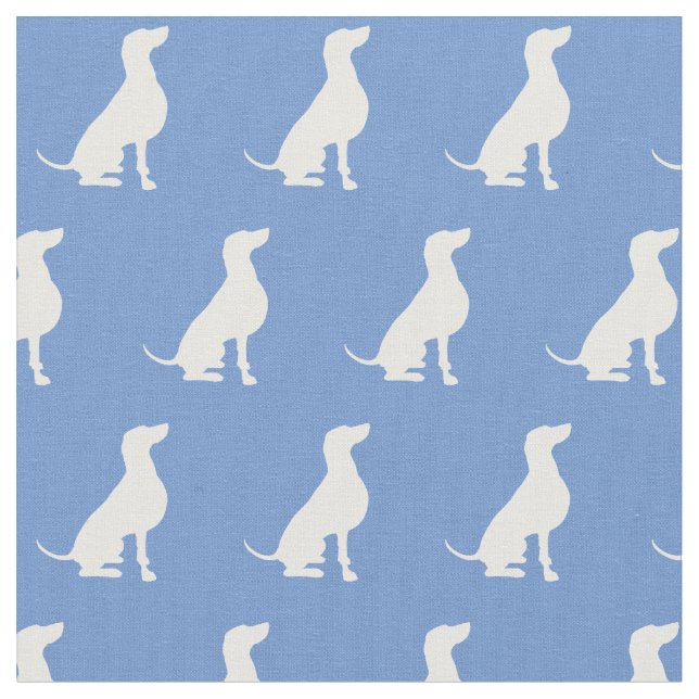 Weimaraner Hund Silhouette Pet Light Blue Tyg (Närbild)