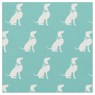 Weimaraner Hund Silhouette Pet Teal Tyg