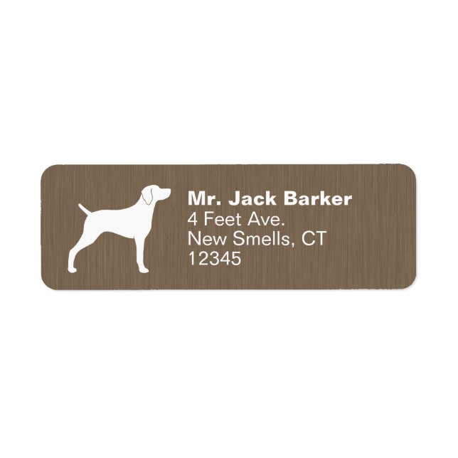 Weimaraner Hund Silhouette Returetiketters Returadress Etikett (Framsidan)