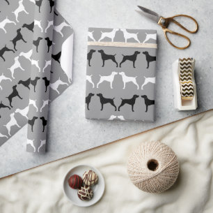 Weimaraner Hund Silhouettes Mönster Presentpapper